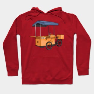 Bike food cart cartoon illustration Hoodie